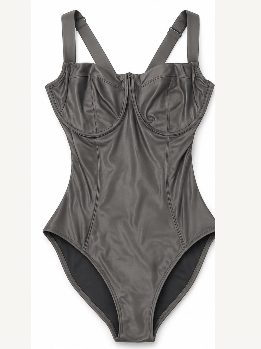 NWOT TA3 Shaping Swimwear Lifty Size XS Reg/Long H/I Cup in Pewter Grey Silver